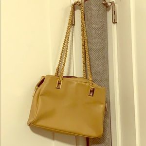 Ivanka Trump dark beige shoulder bag